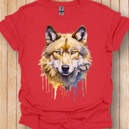 Loup art de peinture T-shirt tendance 