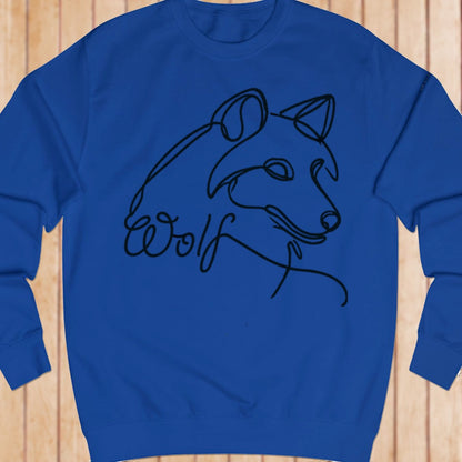 Wolf lijntekening zwart sweatshirt
