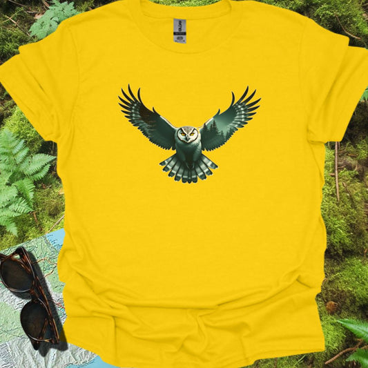 Chouette volante double exposition T-shirt tendance