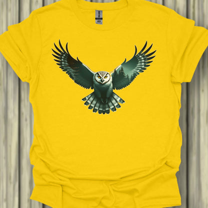 Chouette volante double exposition T-shirt tendance