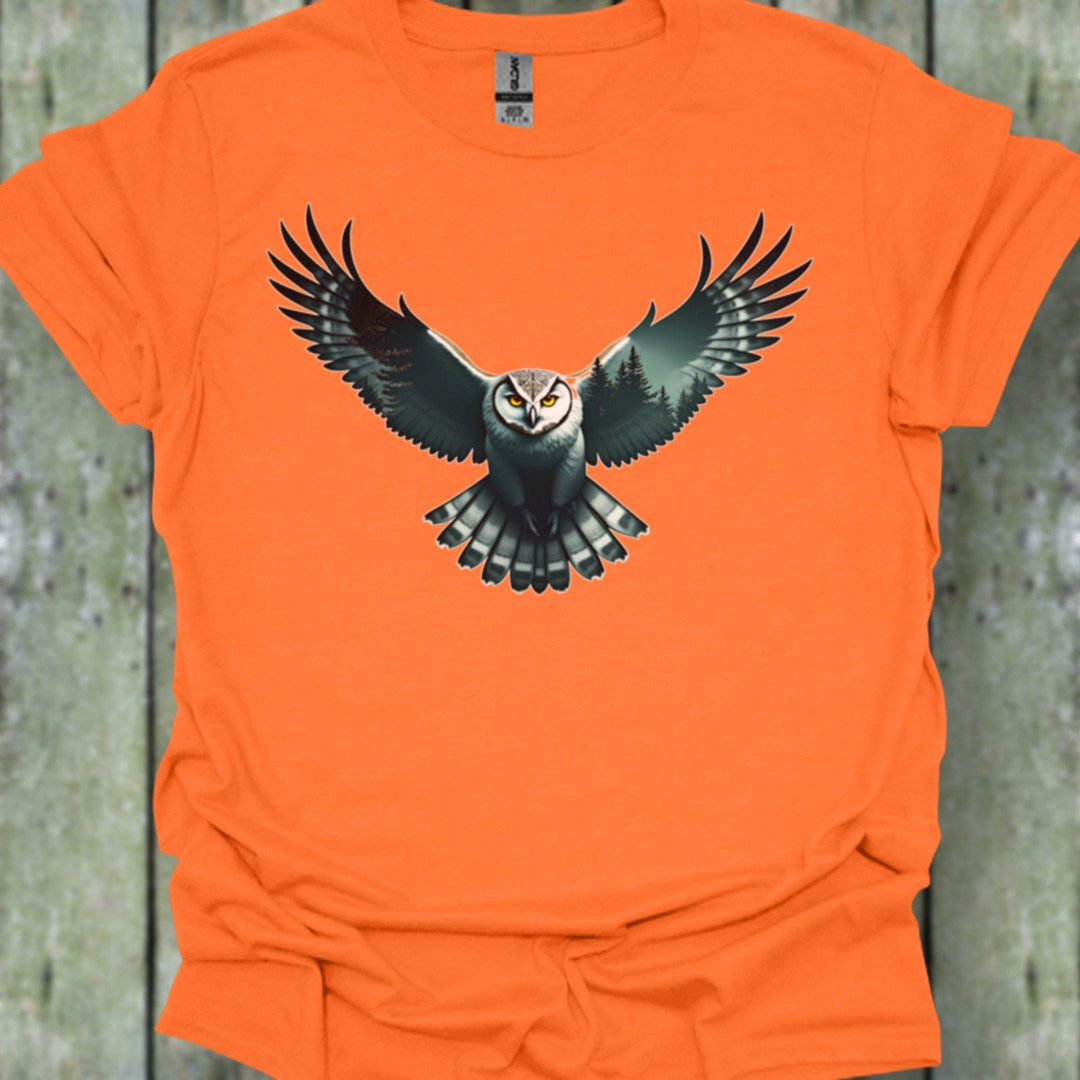 Chouette volante double exposition T-shirt tendance