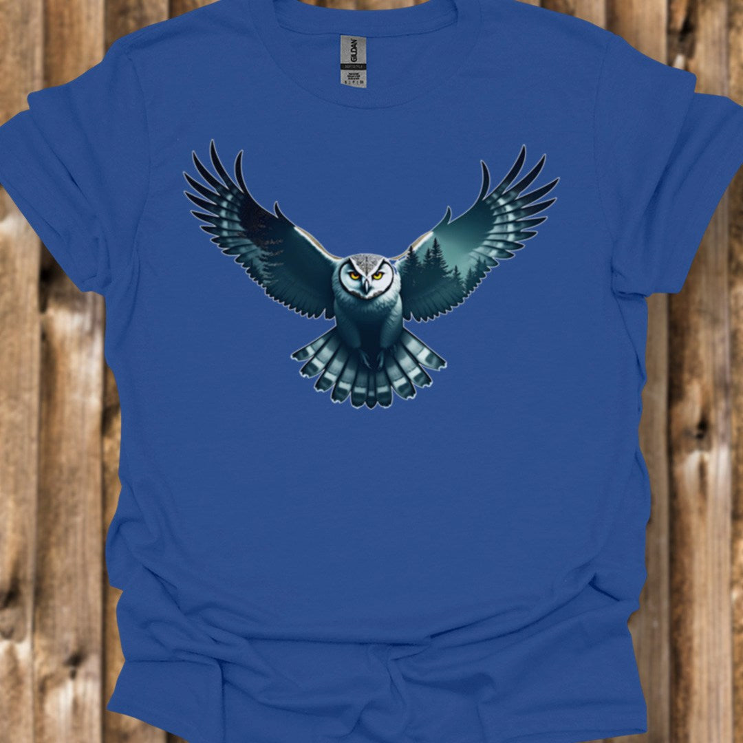 Chouette volante double exposition T-shirt tendance