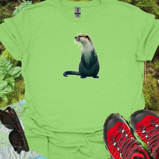 Otter double exposure trendy T-shirt