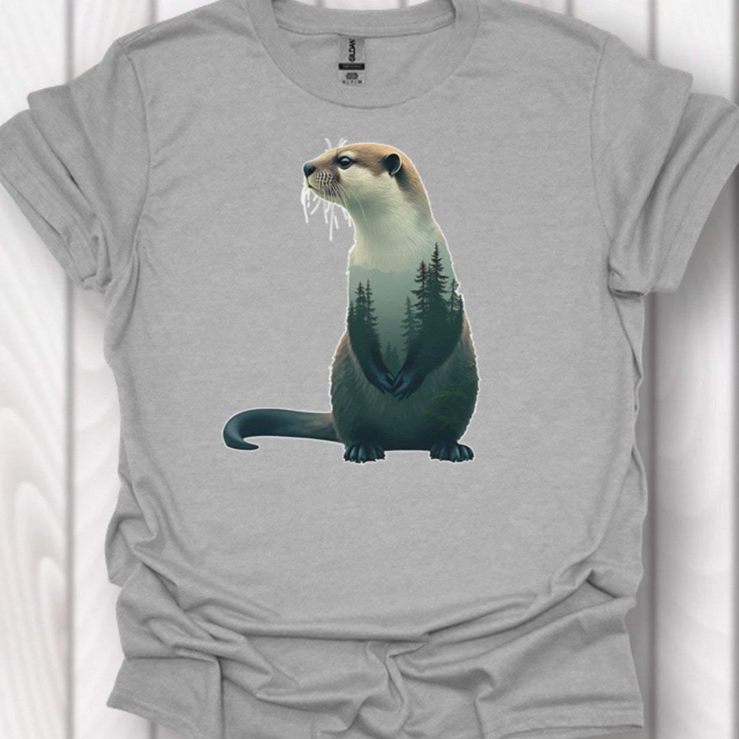 Otter double exposure tijdloos T-shirt