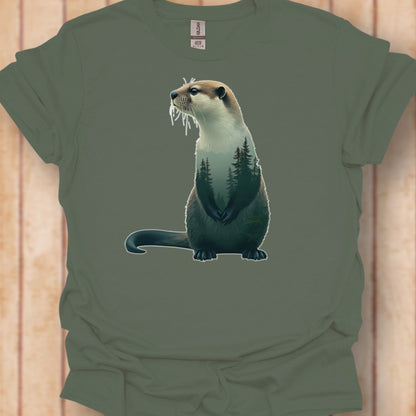 Otter double exposure tijdloos T-shirt