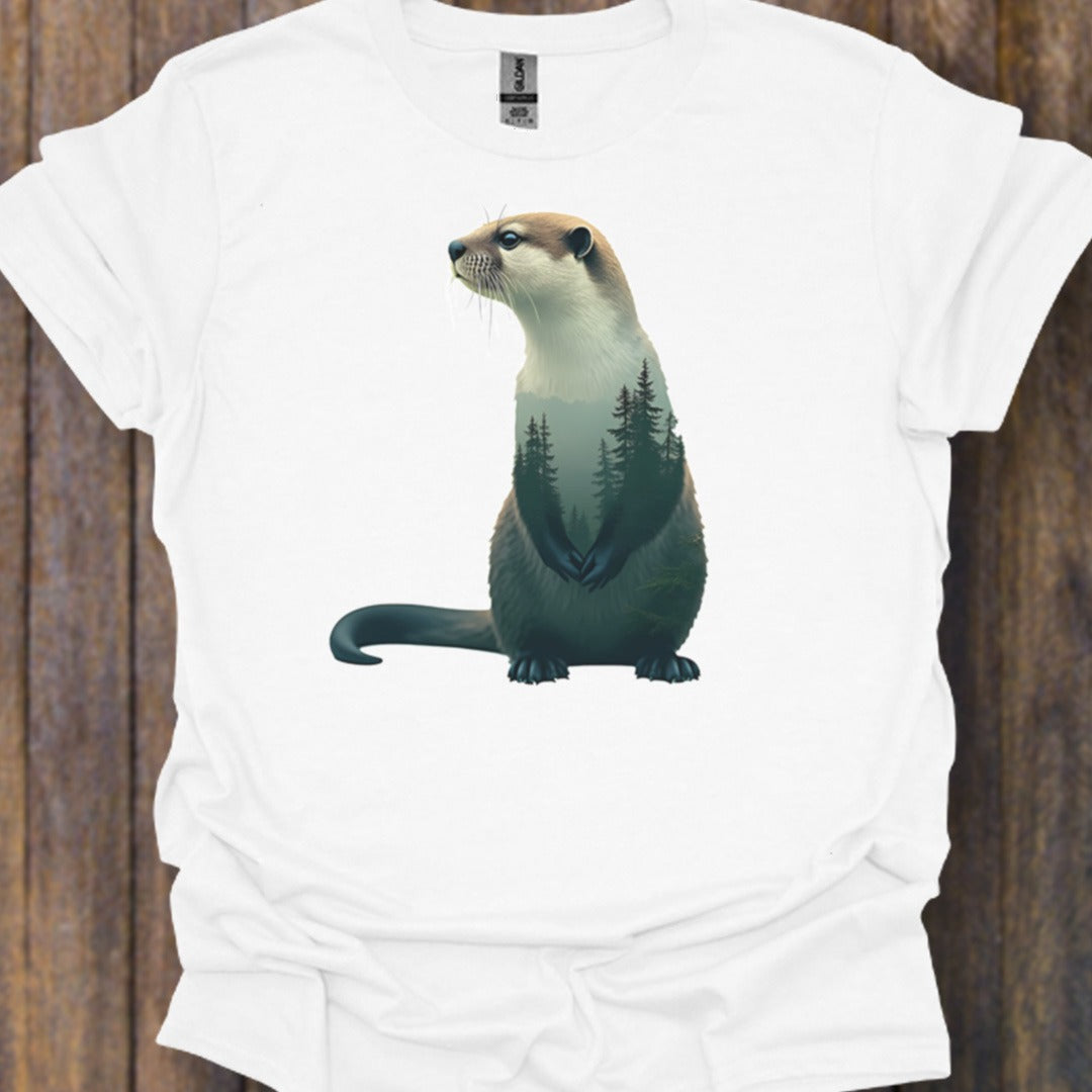 Otter double exposure tijdloos T-shirt