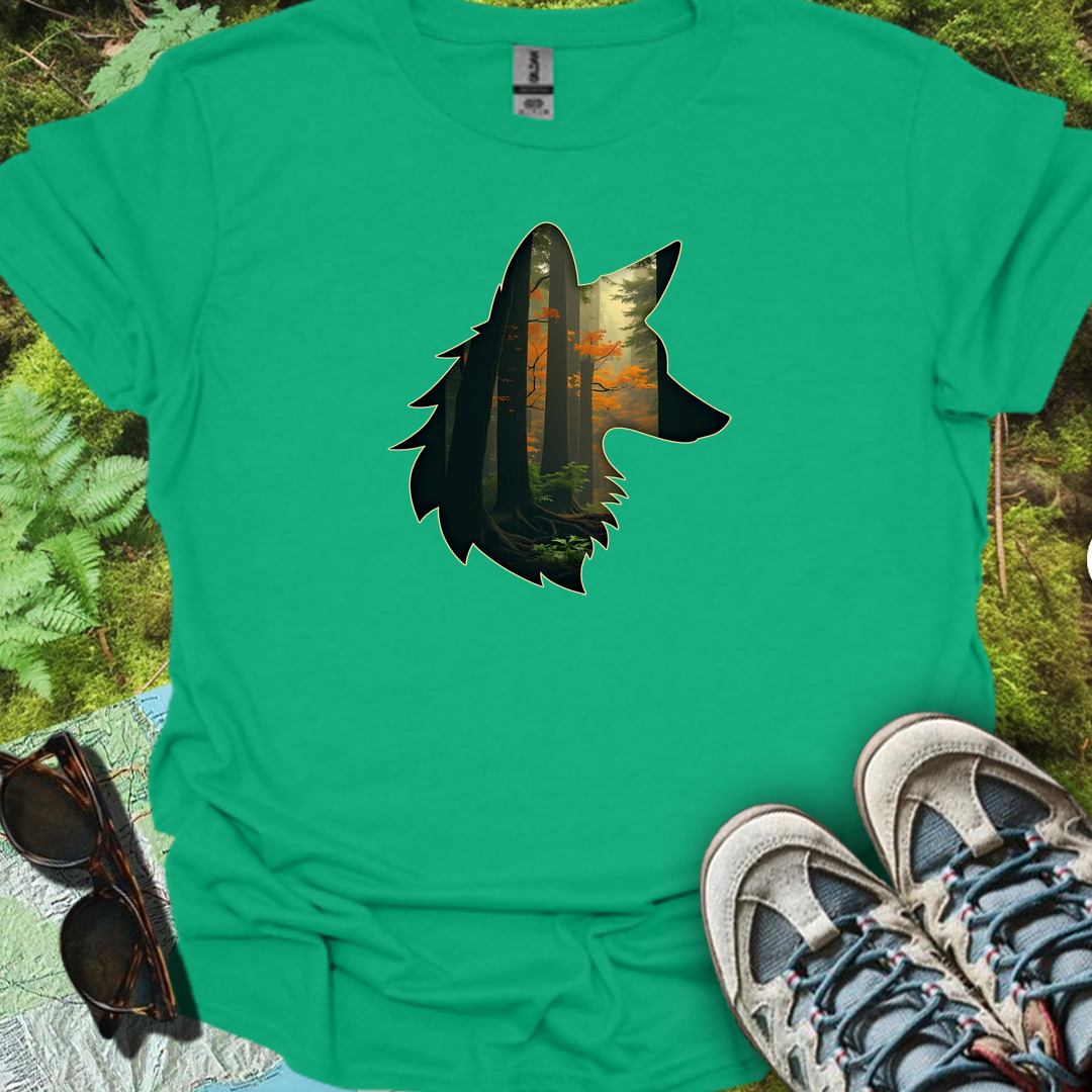 Renard double exposition T-shirt tendance 