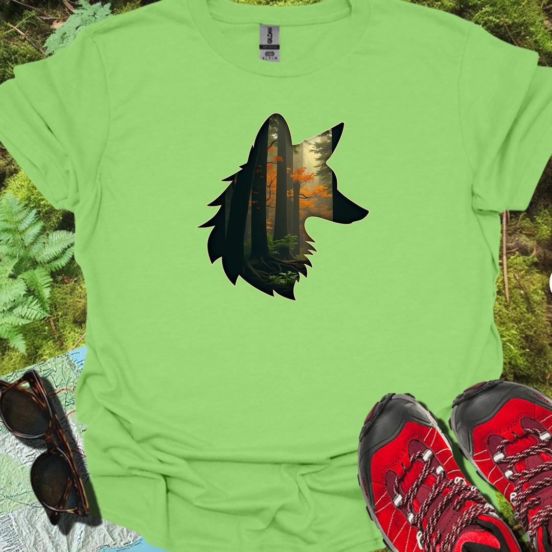 Renard double exposition T-shirt tendance 