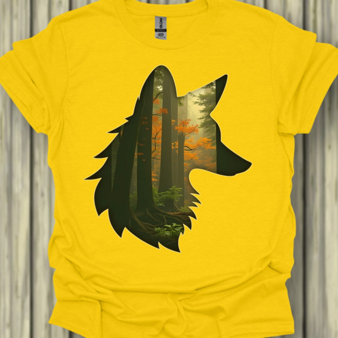 Renard double exposition T-shirt tendance 