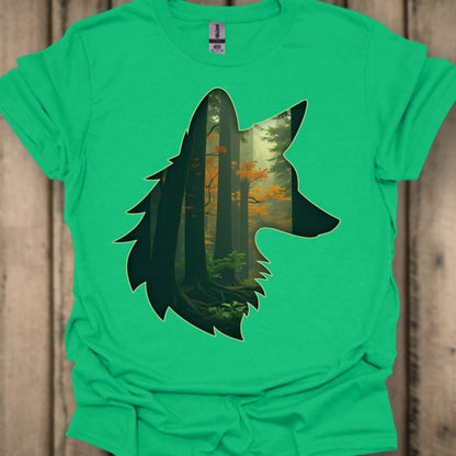 Renard double exposition T-shirt tendance 
