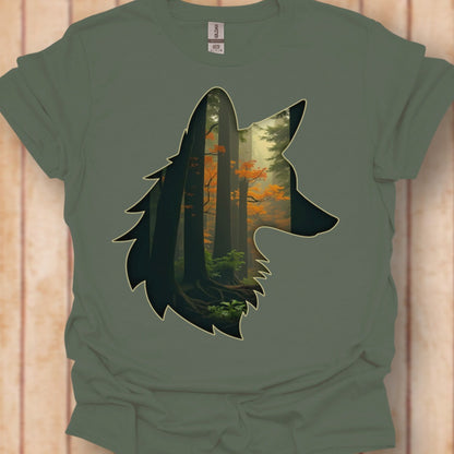 Renard double exposition T-shirt intemporel