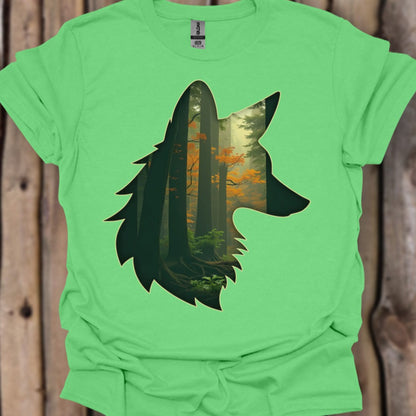 Renard double exposition T-shirt tendance 