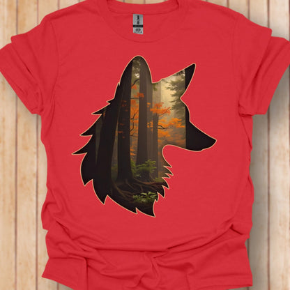 Renard double exposition T-shirt tendance 