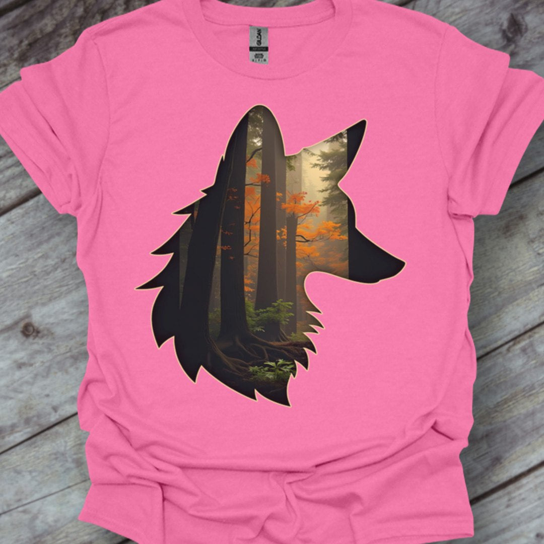 Renard double exposition T-shirt tendance 