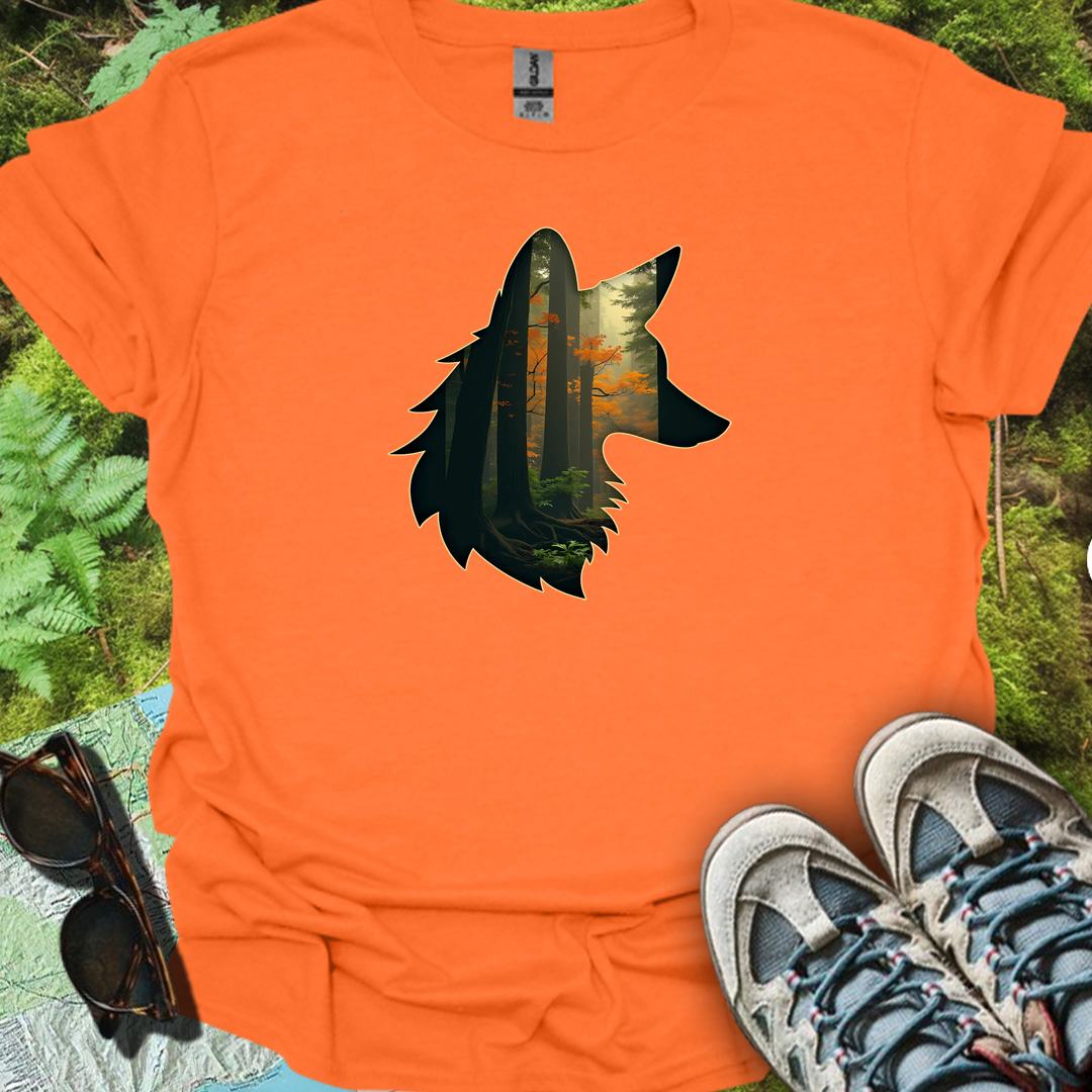 Renard double exposition T-shirt tendance 