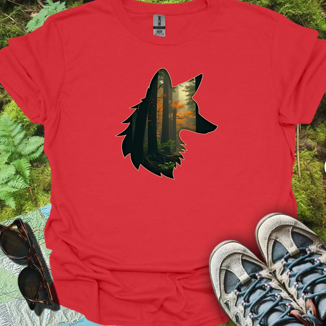 Renard double exposition T-shirt tendance 