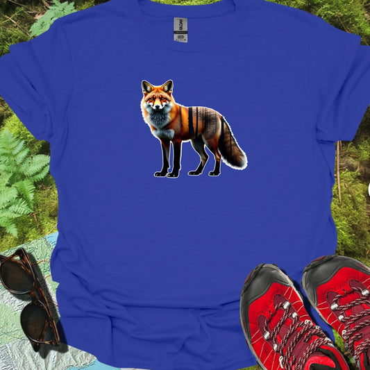 Vos staand double exposure trendy T-shirt