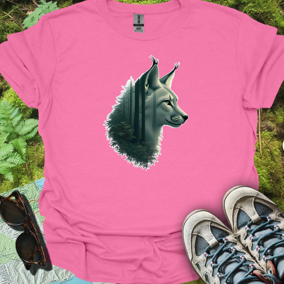 Lynx double exposure trendy T-shirt