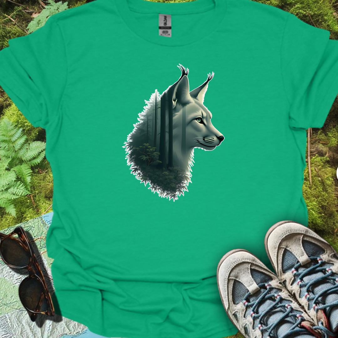 Lynx double exposure trendy T-shirt