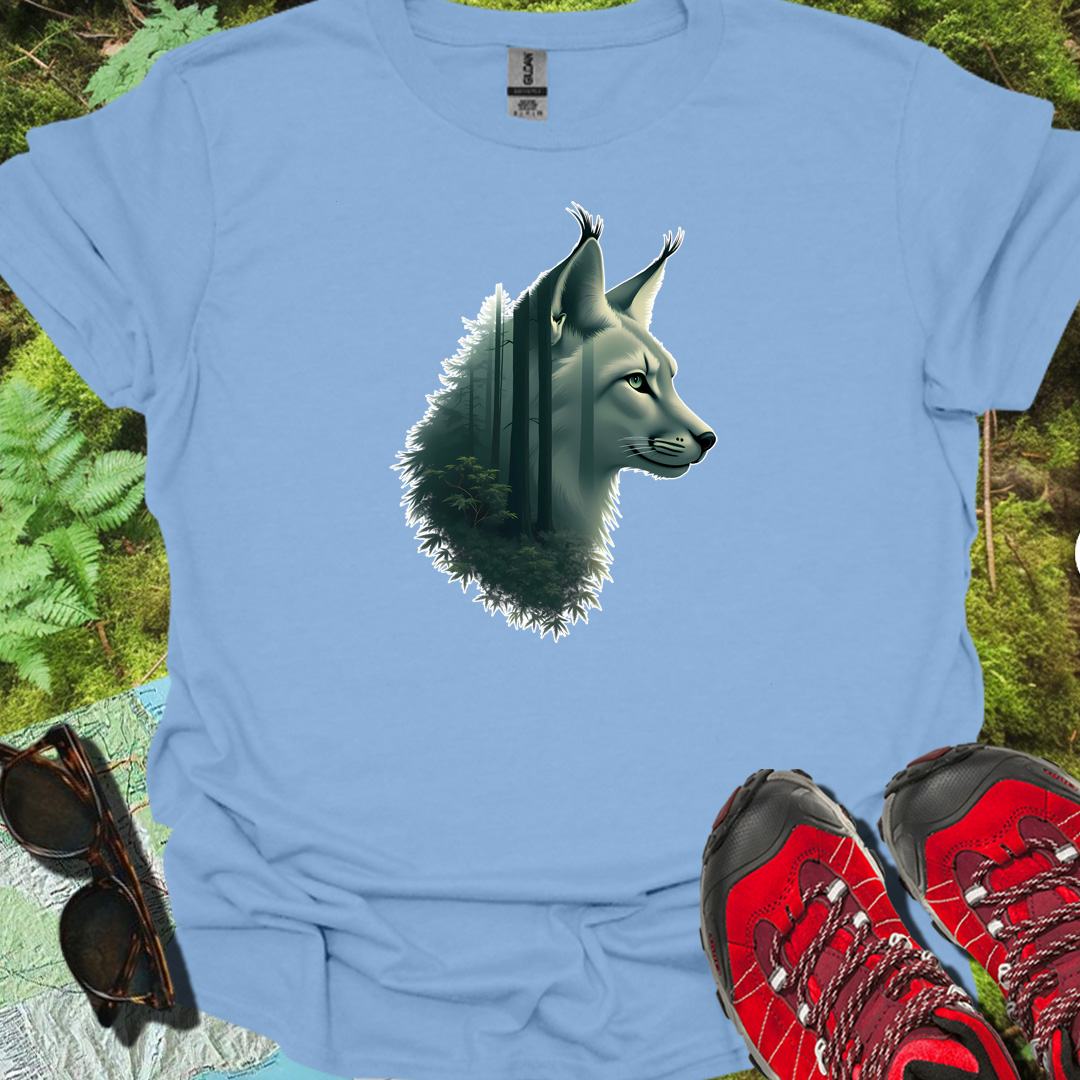 Lynx double exposure trendy T-shirt