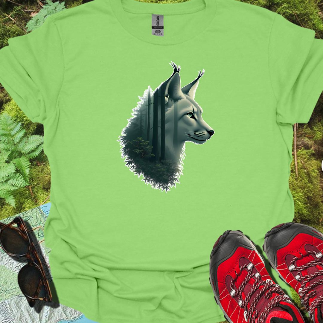Lynx double exposure trendy T-shirt