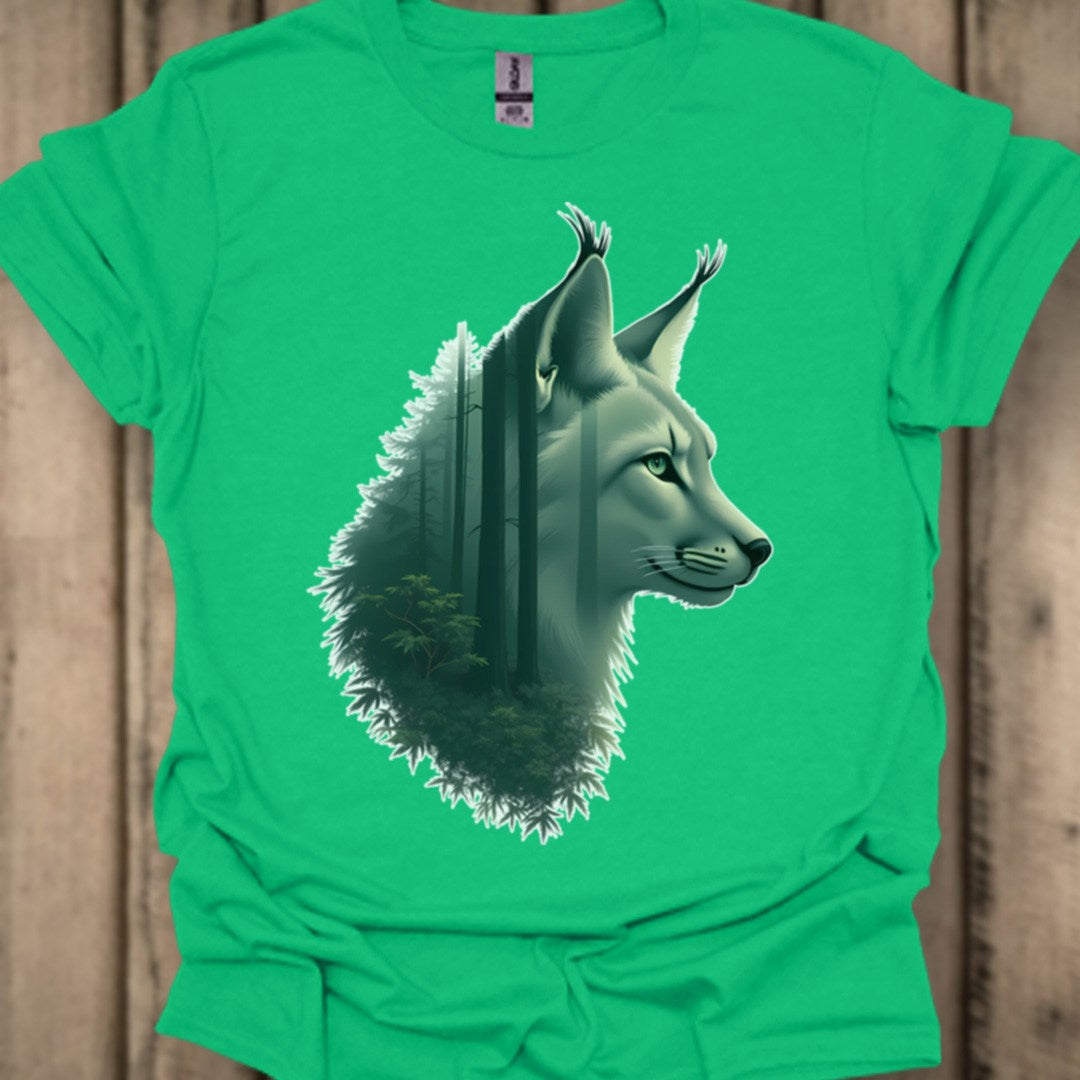 Lynx double exposure trendy T-shirt