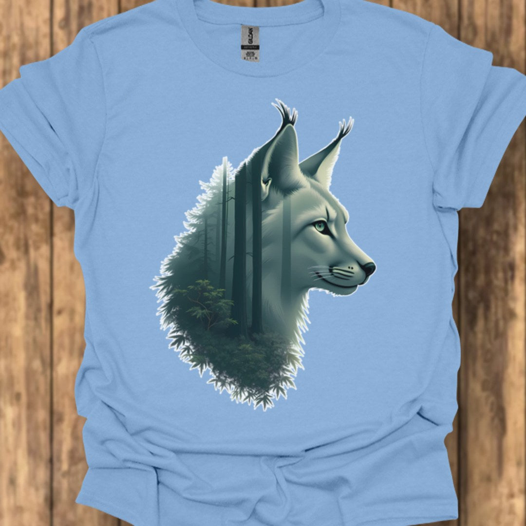 Lynx double exposure trendy T-shirt