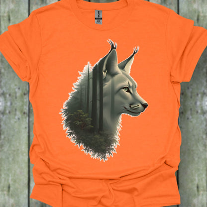 Lynx double exposure trendy T-shirt