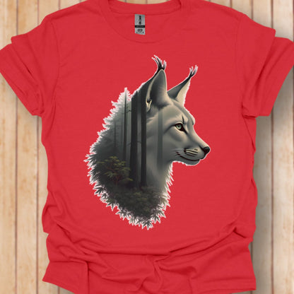 Lynx double exposure trendy T-shirt