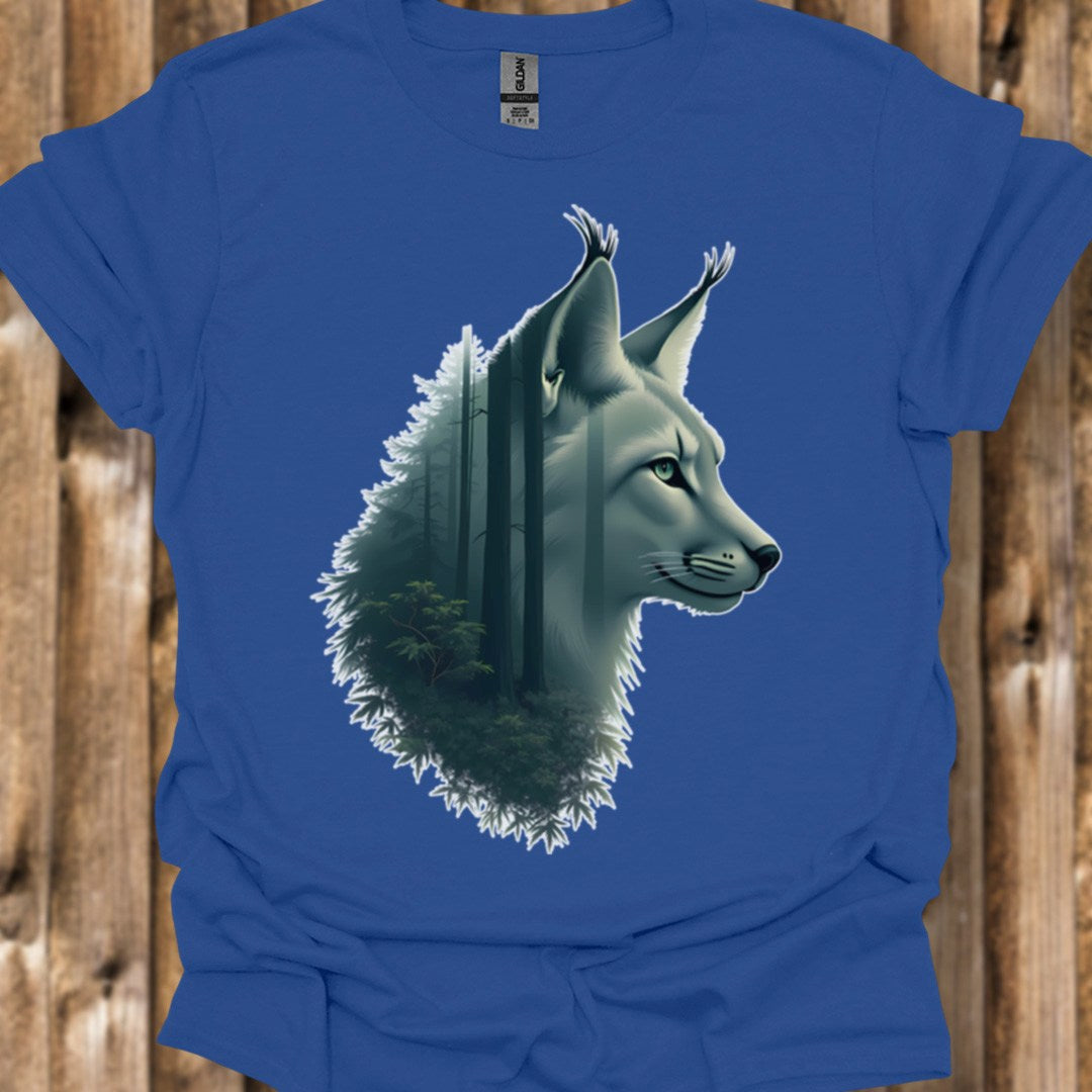 Lynx double exposure trendy T-shirt