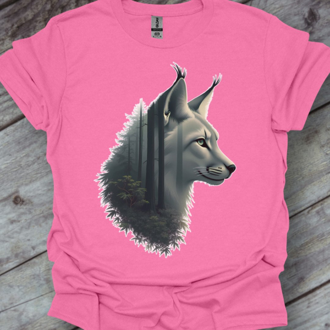 Lynx double exposure trendy T-shirt