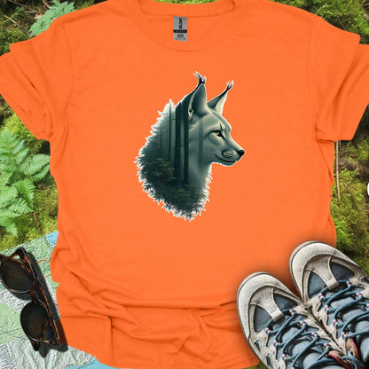 Lynx double exposure trendy T-shirt