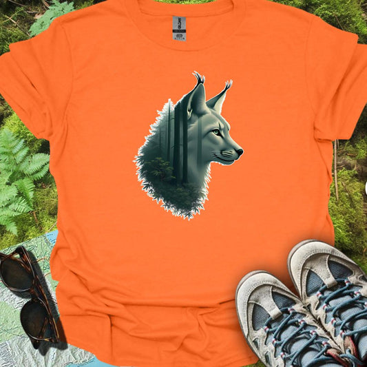 Lynx double exposure trendy T-shirt