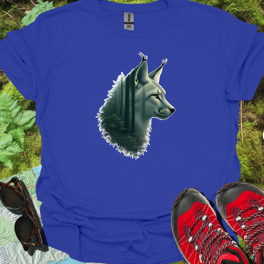 Lynx double exposure trendy T-shirt