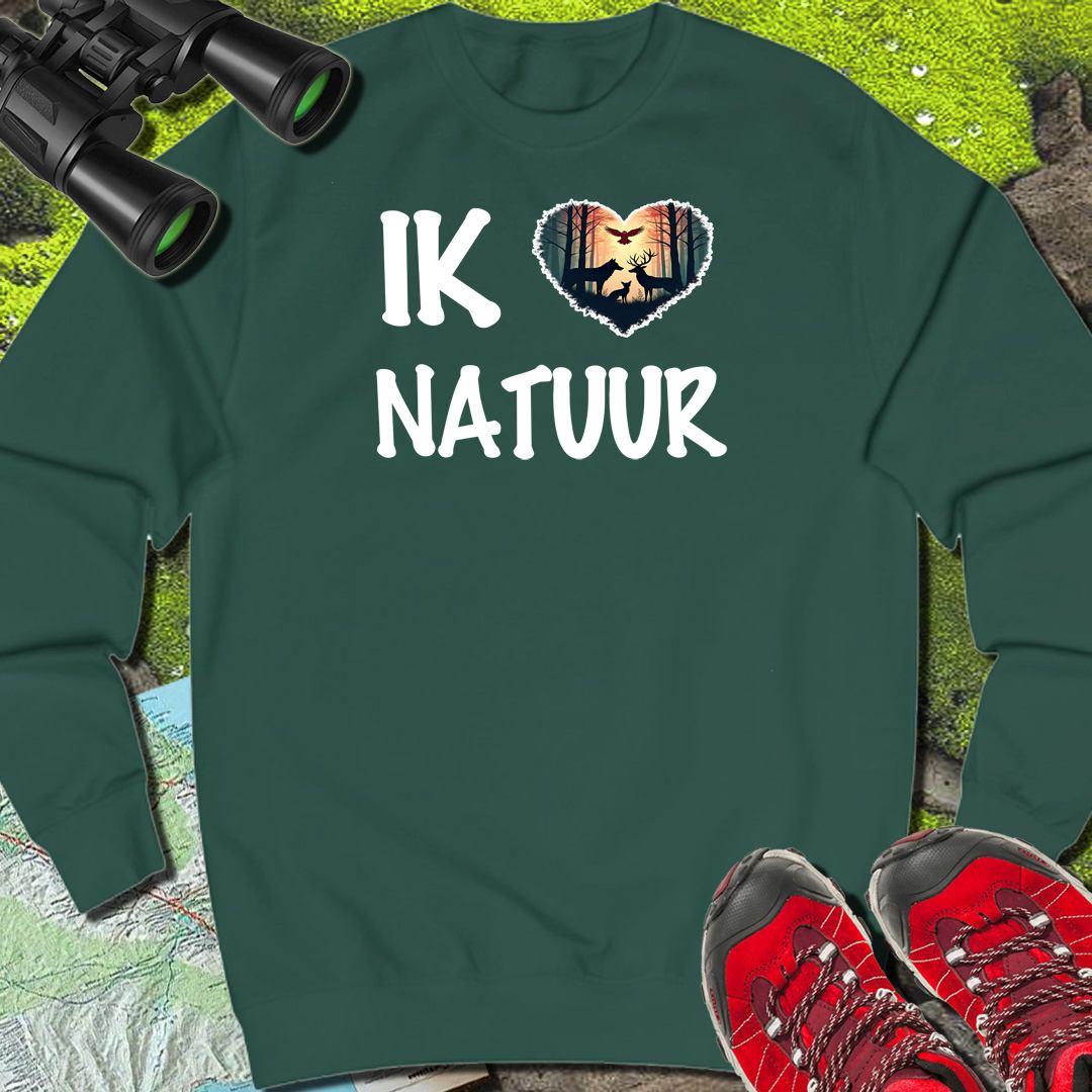 Ik hou van natuur wit sweatshirt