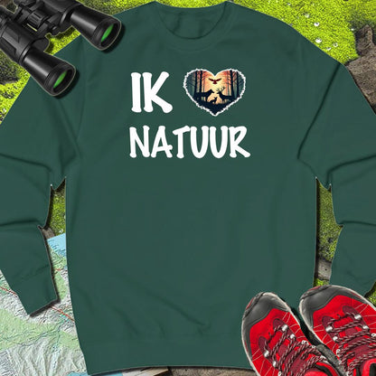 Ik hou van natuur wit sweatshirt