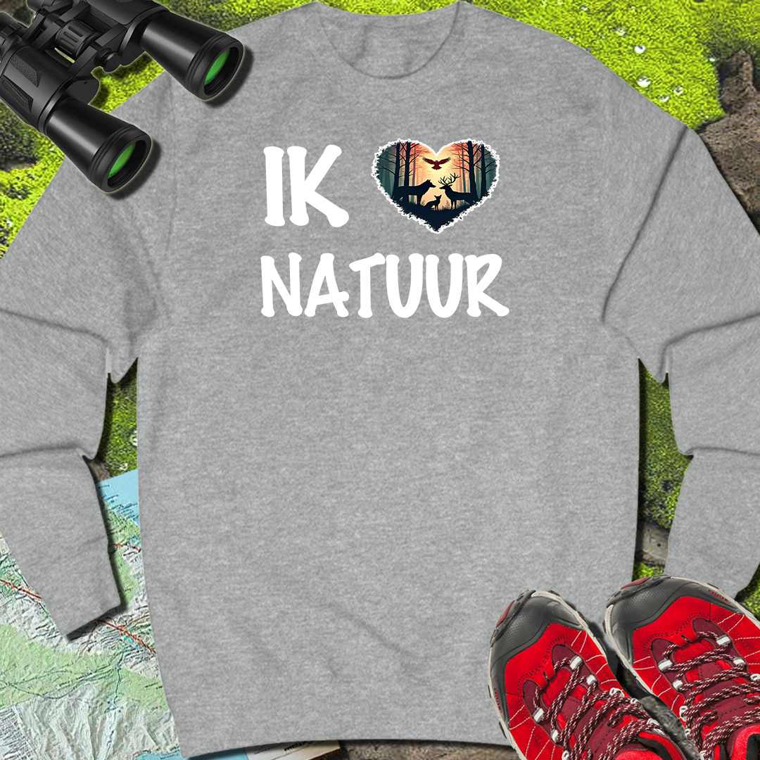 Ik hou van natuur wit sweatshirt