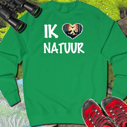 Ik hou van natuur wit sweatshirt