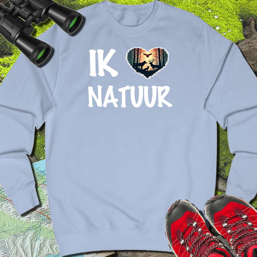 Ik hou van natuur wit sweatshirt