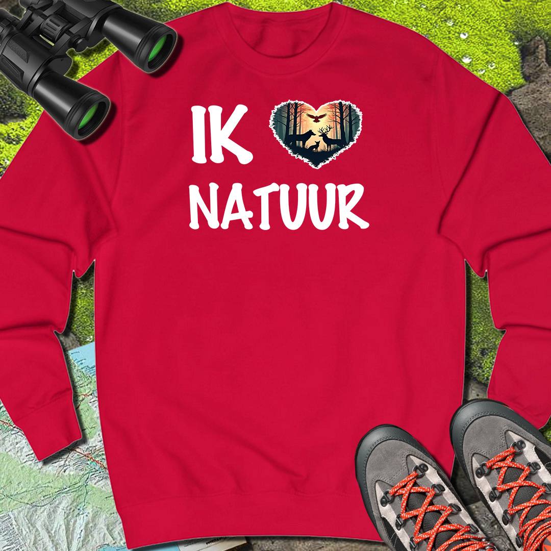 Ik hou van natuur wit sweatshirt