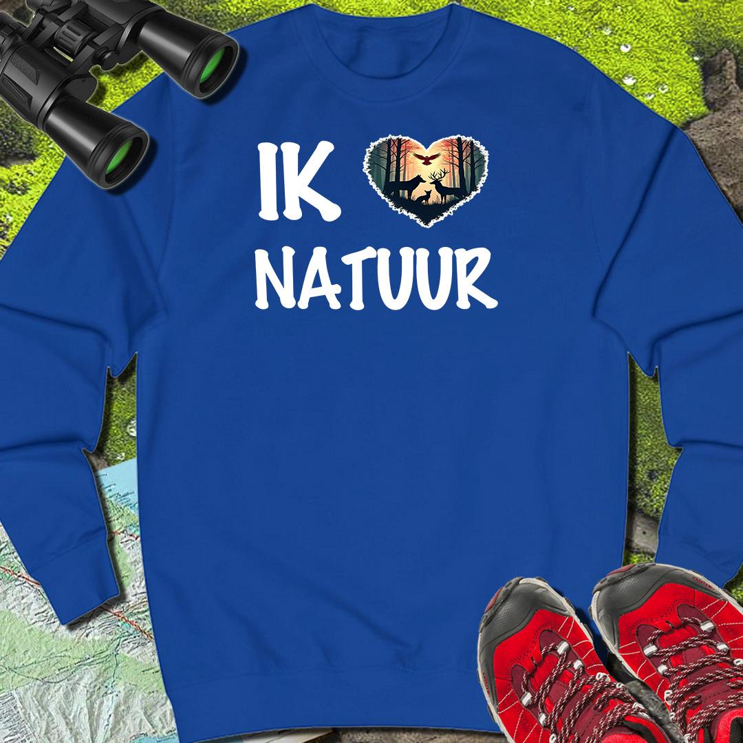 Ik hou van natuur wit sweatshirt