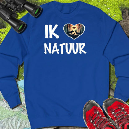Ik hou van natuur wit sweatshirt