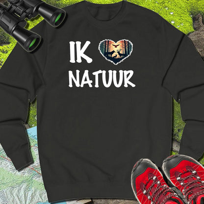 Ik hou van natuur wit sweatshirt