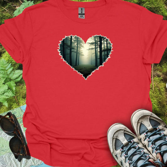 Nevelig bos hartvorm trendy T-shirt