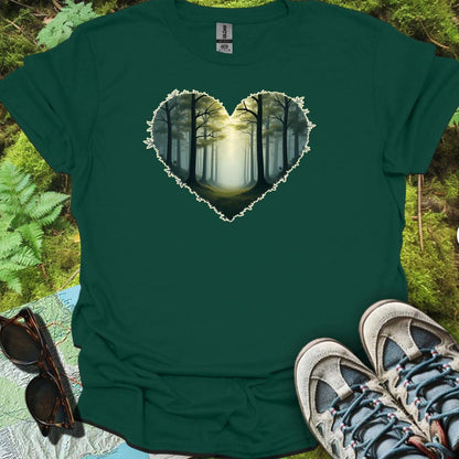 Bospad hartvorm tijdloos T-shirt