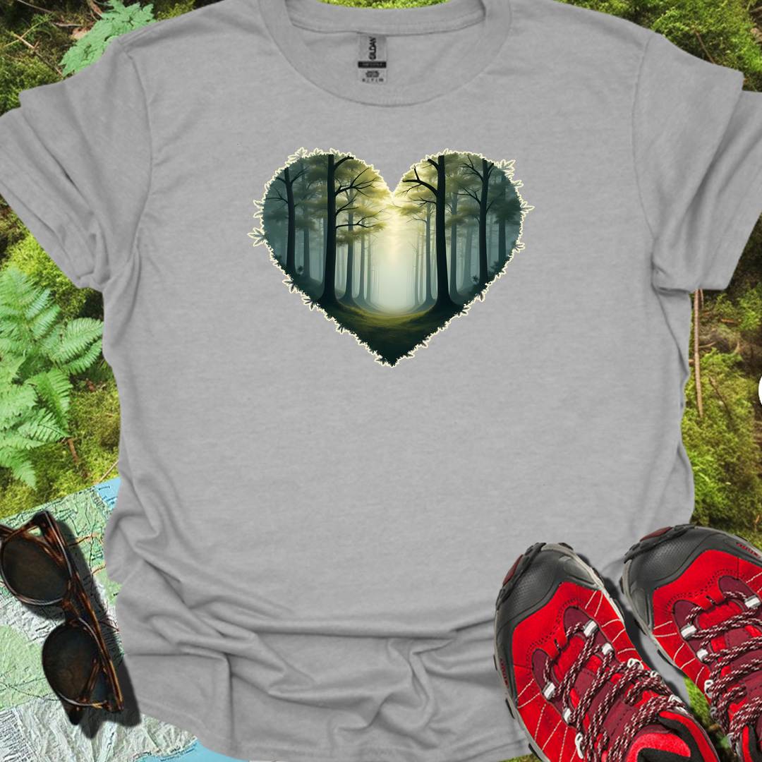 Bospad hartvorm tijdloos T-shirt