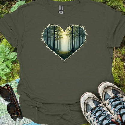 Bospad hartvorm tijdloos T-shirt