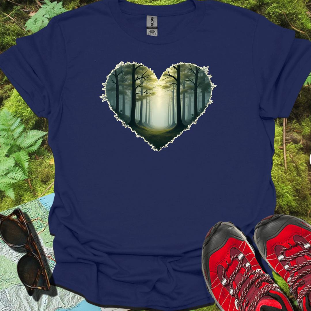 Bospad hartvorm tijdloos T-shirt