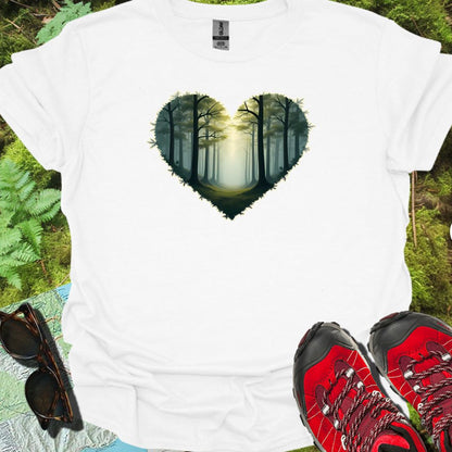 Bospad hartvorm tijdloos T-shirt