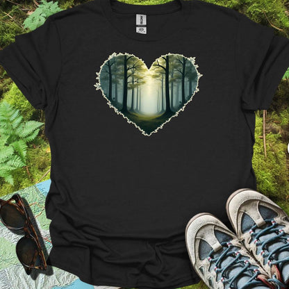 Bospad hartvorm tijdloos T-shirt